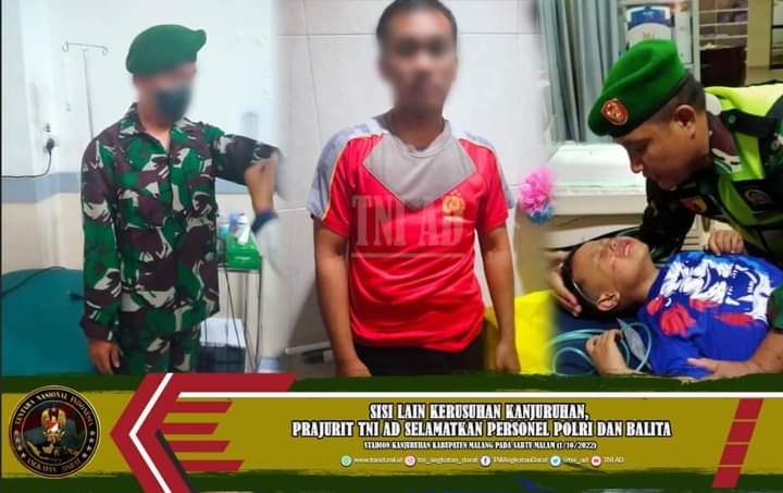 Sisi Lain Kerusuhan Kanjuruhan, Prajurit TNI AD Selamatkan Personel Polri dan Balita