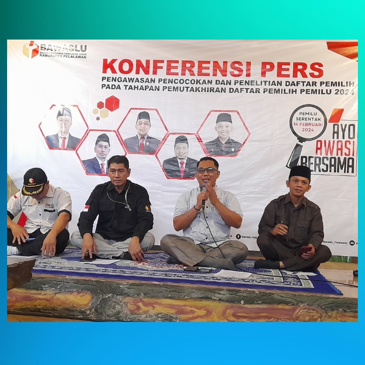 Bawaslu Pelalawan Taja Konferensi Pers Terkait Tahapan Pemutahiran Data Pemilih Pemilu tahun 2024