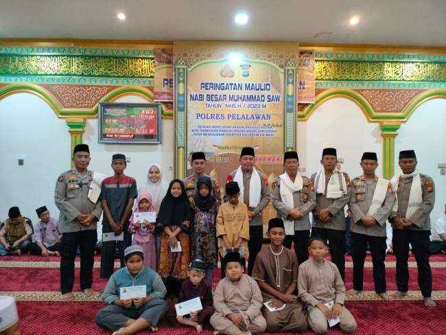 Gelar Peringatan Maulid Nabi Muhammad S.A.W, Kapolres Pelalawan Ajak Tauladani Akhlak Rosululloh SAW