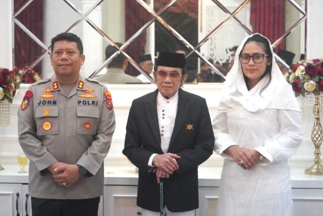 Kapolres Pelalawan AKBP John Louis Letedara SIK Hadiri Acara Tabligh Akbar Bersama H. Rhoma Irama di Helat Pelalawan