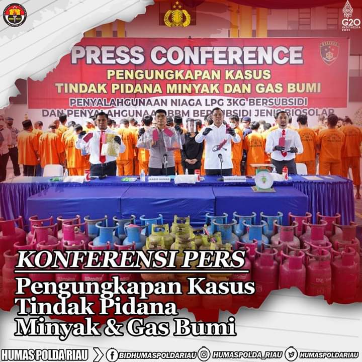 Ringkus Komplotan Pengoplos LPG Subsidi, Kabid Humas Polda Riau : Perbuatan Mereka Sangat Merugikan Masyarakat Luas