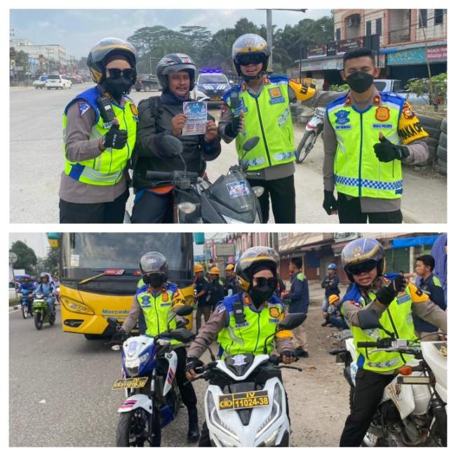 Kapolres Pelalawan Bersama Kasat Lantas Tinjau Pelaksanaan Operasi Zebra Lancang Kuning 2023