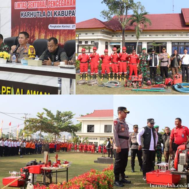 Kapolres Pelalawan AKBP Afrizal Asri SIK Gelar Apel Siaga Dalam Rangka Penanganan dan Antisipasi Karhutla