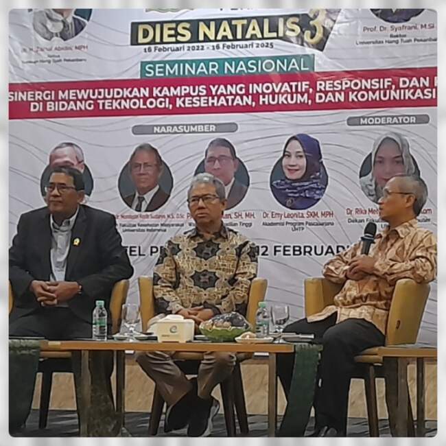 Sempena Dies Natalis ke 3 Universitas Hang Tuah Pekanbaru Datangkan 3 Narasumber Kompeten di Seminar Nasional