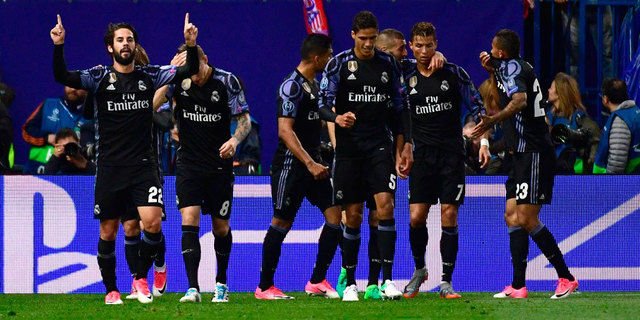 Pertandingan Atletico Madrid vs Real Madrid skor 2-1