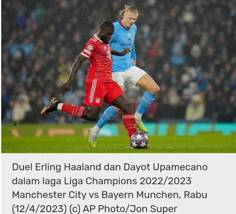 Hasil Liga Champions City vs Munchen: Skor 3-0