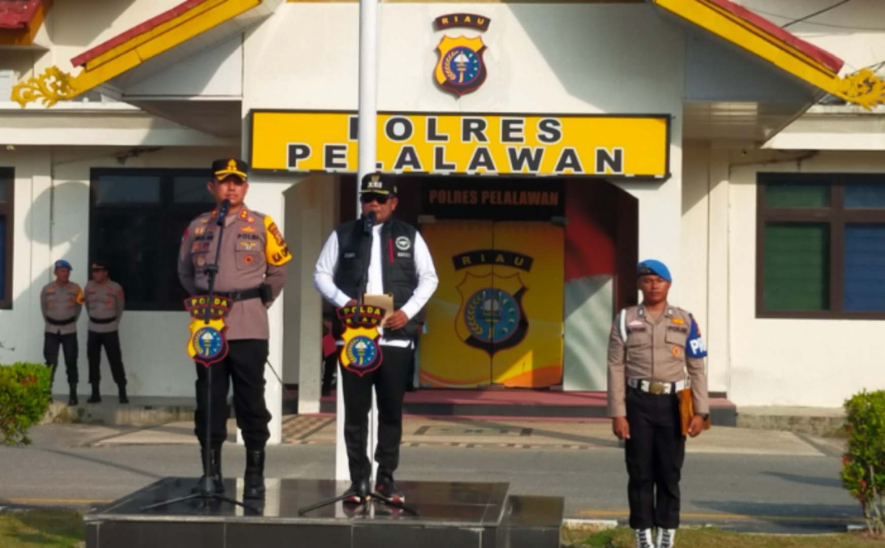 Polres Pelalawan Gelar Pasukan Kesiagaan Pencegahan dan Penanggulangan Karhutla 2024