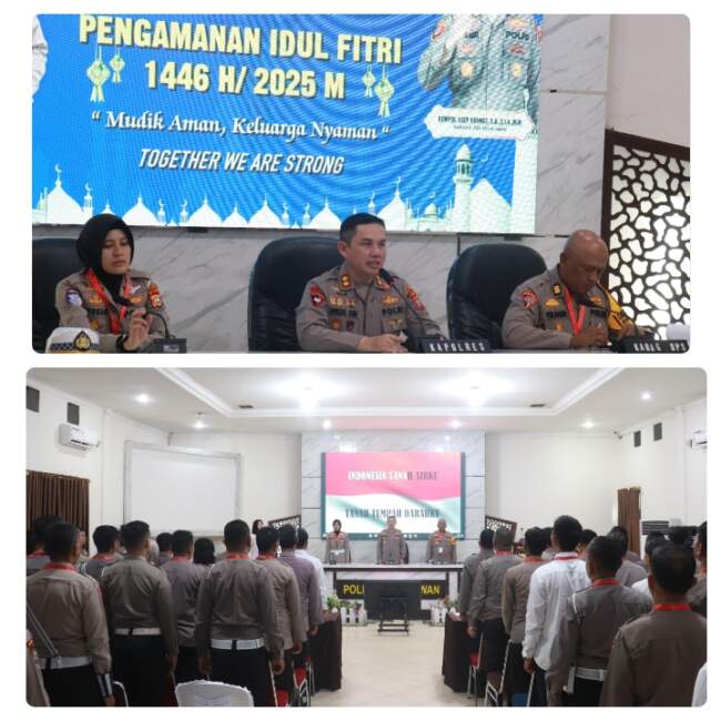 Kapolres Pelalawan Pimpin Pembukaan Latihan Pra Operasi Ketupat Lancang Kuning 2025